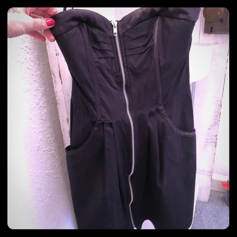 Strapless little black dress